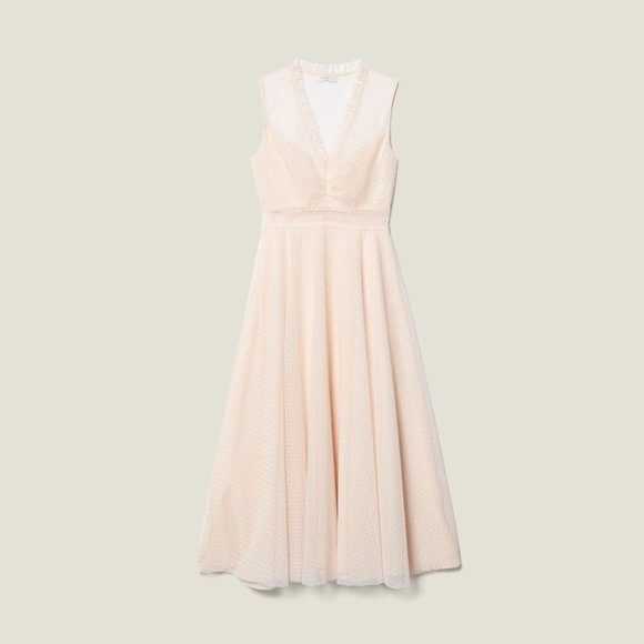 Sandro Cassy Long embroidered tulle dress - Picture 4 of 11